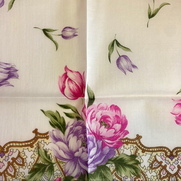BALENCIAGA Floral Print Silk Color Block Scarf - Picture 8 of 12